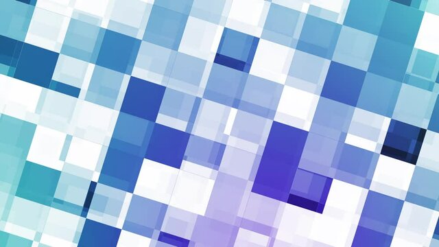 Abstract Colorful moving animated squares, blocks. Irisdescent, flashing soft colors and geometric designs animation background which is suited for technology, web sites and presentations. 4K
