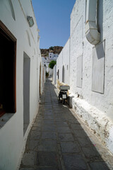 narrow alleys of Lindos on Rhoes Island