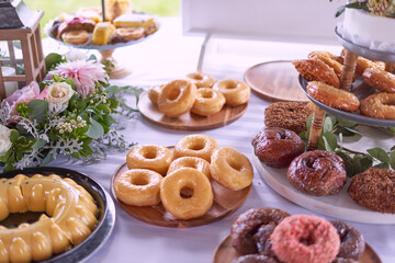 Donut spread at wedding