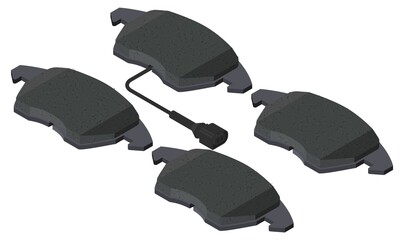 Vector set of car break pads with sensor for replacement - isometric view © accurate_shot