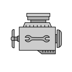 turbo, garage, motor line icon colored. element of car repair illustration icons. Signs, symbols can be used for web, logo, mobile app, UI, UX