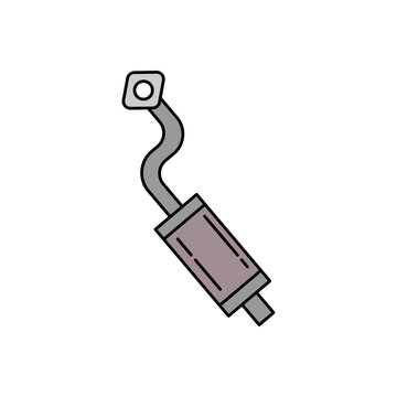 exhaust pipe, pollution, automobile line icon colored. element of car repair illustration icons. Signs, symbols can be used for web, logo, mobile app, UI, UX