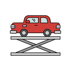 repairing, car repair, garage line icon colored. element of car repair illustration icons. Signs, symbols can be used for web, logo, mobile app, UI, UX