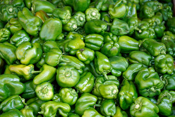 Plakat green paprika on a market in rhodes