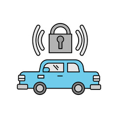 locked car, car key, secure line icon colored. element of car repair illustration icons. Signs, symbols can be used for web, logo, mobile app, UI, UX