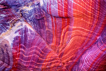 Red Purple Rock Abstract Near Royal Tombs Petra Jordan