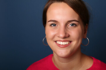 Beautiful woman in front of a background