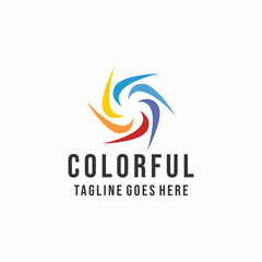 colorful circle Logo vector design. modern multicolor symbol icon graphic. digital emblem for Company and business