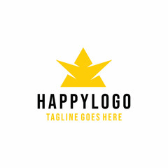Obraz premium triangle Logo vector design. happiness symbol icon graphic. creative emblem for Company and business