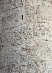 Details of the 98 feet Trajan's column, Rome, Italy