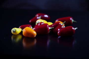 Chili  pepper on black background