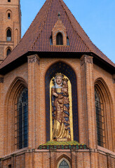 vertical view of the historic Malbork Castle in northern Poland