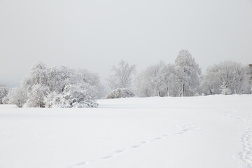 Plain of Abraham in winter in Quebec City