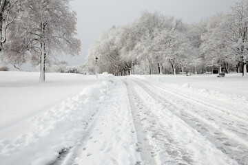 Obraz premium Plain of Abraham in winter in Quebec City