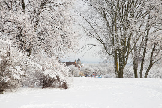 Plain Of Abraham In Winter In Quebec City