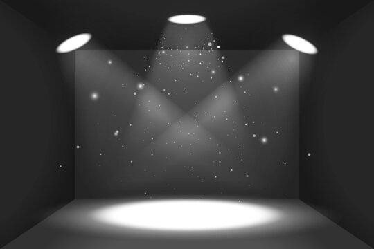 Empty space of the black box with light sources