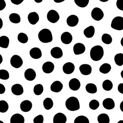 Black dots seamless pattern. Background for wallpapers, textiles, papers, fabrics, web pages. Vintage style.