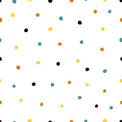 Colorful dots seamless pattern. Background for wallpapers, textiles, papers, fabrics, web pages. Halloween design. Vintage style.