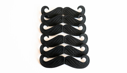 Composition of fake mustache.