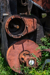Component parts of a steam locomotive.