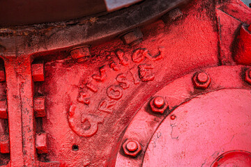 Component parts of a steam locomotive.