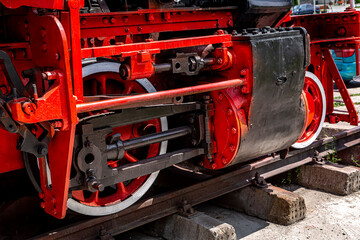 Steam engine of the old locomotive