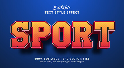 Sport text on headline event poster style, editable text effect
