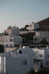 White town at sunset