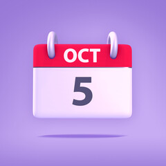 3D Calendar - October 5th