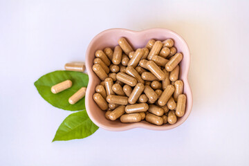 Ashwagandha (Withania Somnifera) Capsules. Healthy Dietary Supplements 