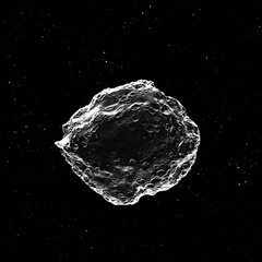 Old asteroid with lot of meteorite damages, add little extra to your space scenes. Stark, vacuum lighting, stars on background. Nut like shape. High quality, 3D generated