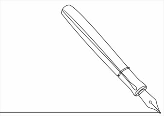Pen line icon-continuous line vector drawing. 