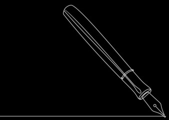 Pen line icon-continuous line vector drawing. 