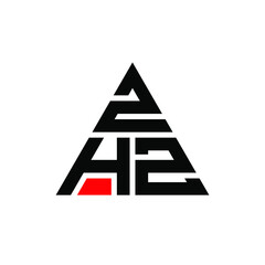 ZHZ triangle letter logo design with triangle shape. ZHZ triangle logo design monogram. ZHZ triangle vector logo template with red color. ZHZ triangular logo Simple, Elegant, and Luxurious Logo. ZHZ 