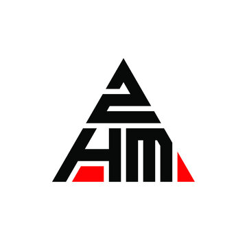 ZHM triangle letter logo design with triangle shape. ZHM triangle logo design monogram. ZHM triangle vector logo template with red color. ZHM triangular logo Simple, Elegant, and Luxurious Logo. ZHM 