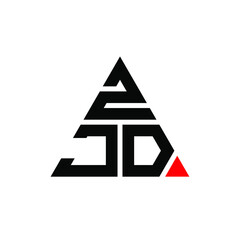 ZJD triangle letter logo design with triangle shape. ZJD triangle logo design monogram. ZJD triangle vector logo template with red color. ZJD triangular logo Simple, Elegant, and Luxurious Logo. ZJD 