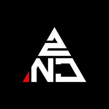 ZNJ triangle letter logo design with triangle shape. ZNJ triangle logo design monogram. ZNJ triangle vector logo template with red color. ZNJ triangular logo Simple, Elegant, and Luxurious Logo. ZNJ 