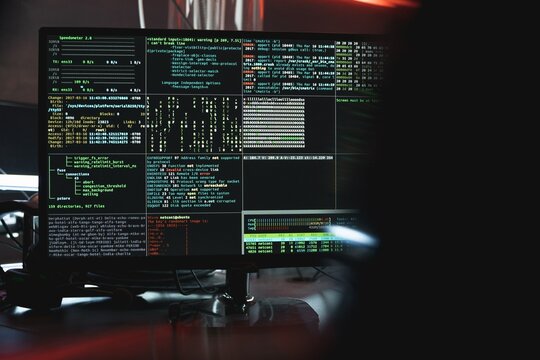 Coding software running on a computer monitor