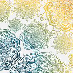 Ethnic retro ornament mandala. Floral ornament. Vector background.