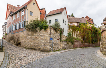 Fototapeta na wymiar Quedlinburg, Germany. Street in the historic center