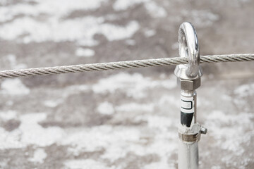Safety rope with safety eye on the roof.