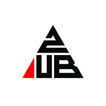 ZUB triangle letter logo design with triangle shape. ZUB triangle logo design monogram. ZUB triangle vector logo template with red color. ZUB triangular logo Simple, Elegant, and Luxurious Logo. ZUB 