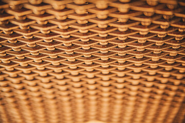 basket weaving in macro mode, close-up with blurred background and place for text