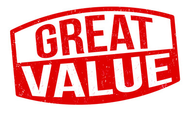 Great value sign or stamp on white background, vector illustration