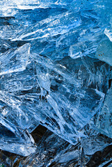 Blue ice crystals