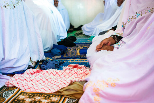 Muslim Women praying at a mosque