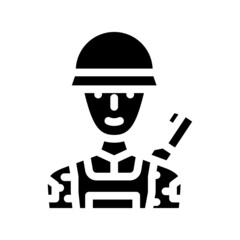 army male glyph icon vector. army male sign. isolated contour symbol black illustration