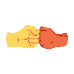 Pair of hands doing sign language Vector illustration