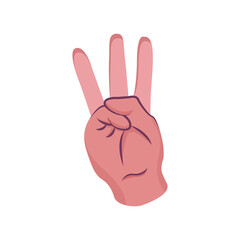 Isolated hand doing sign language Vector illustration