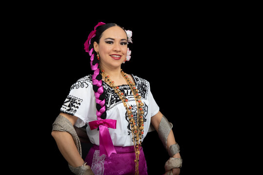 Portrait Of A Woman Wearing Chiapas Dress